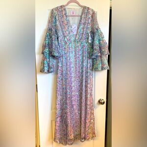 Buddy Love Iridescent Sequin Long Sleeve Maxi Dress